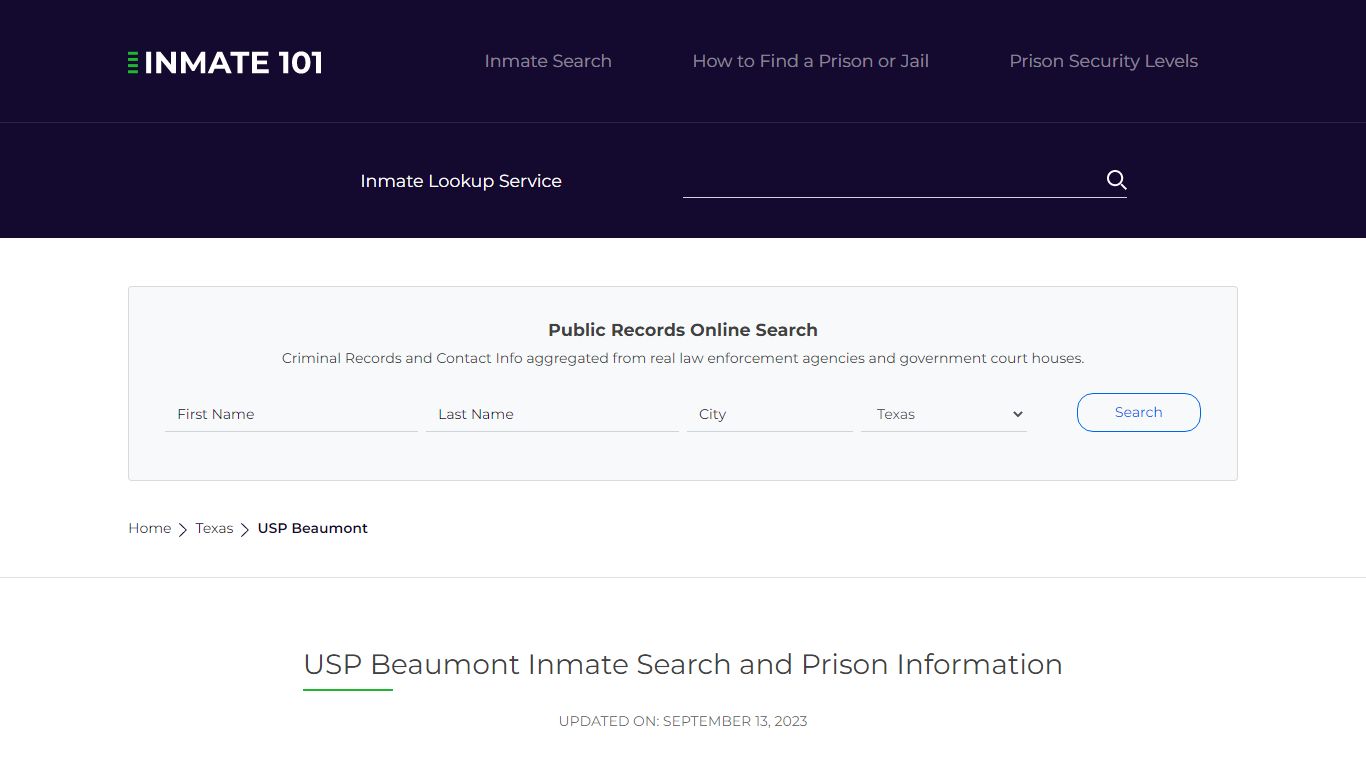 USP Beaumont Inmate Search | Lookup | Roster